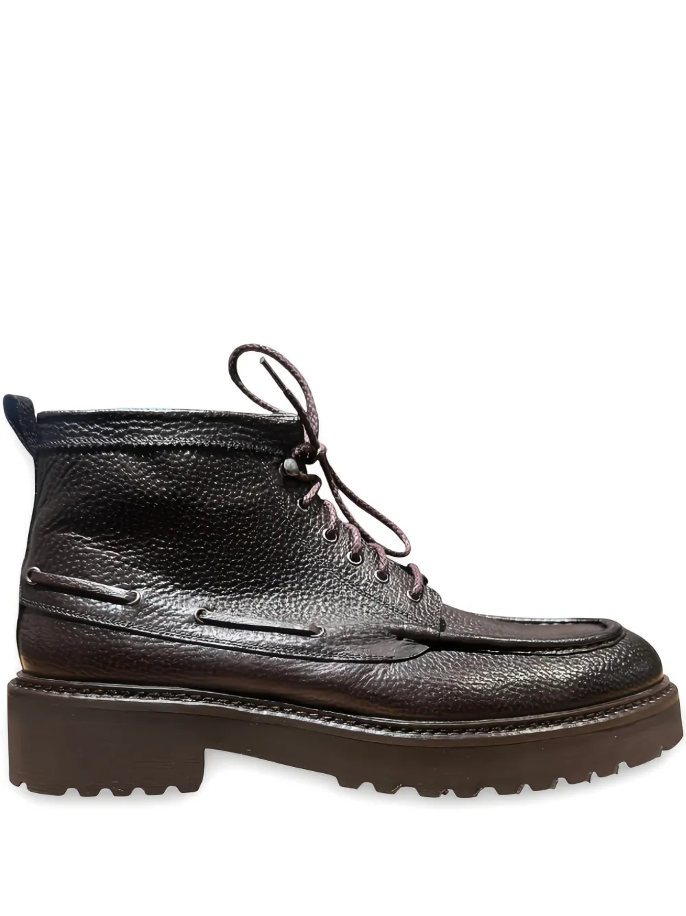 CALCE lug-sole lace-up ankle boots | Brown | Image 1