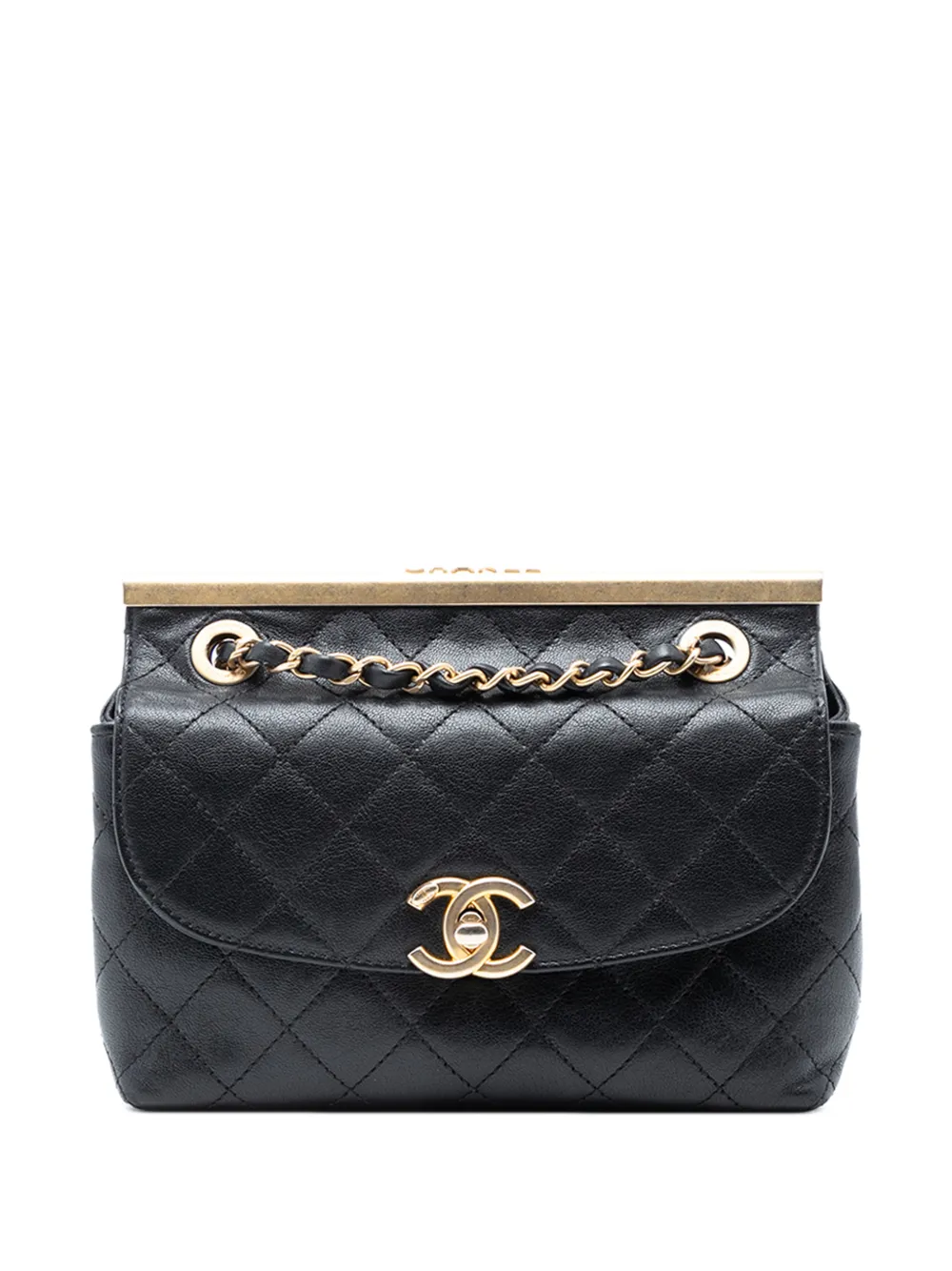CHANEL Pre-Owned 2019 Mini CC Quilted Lambskin Flap crossbody bag - Nero