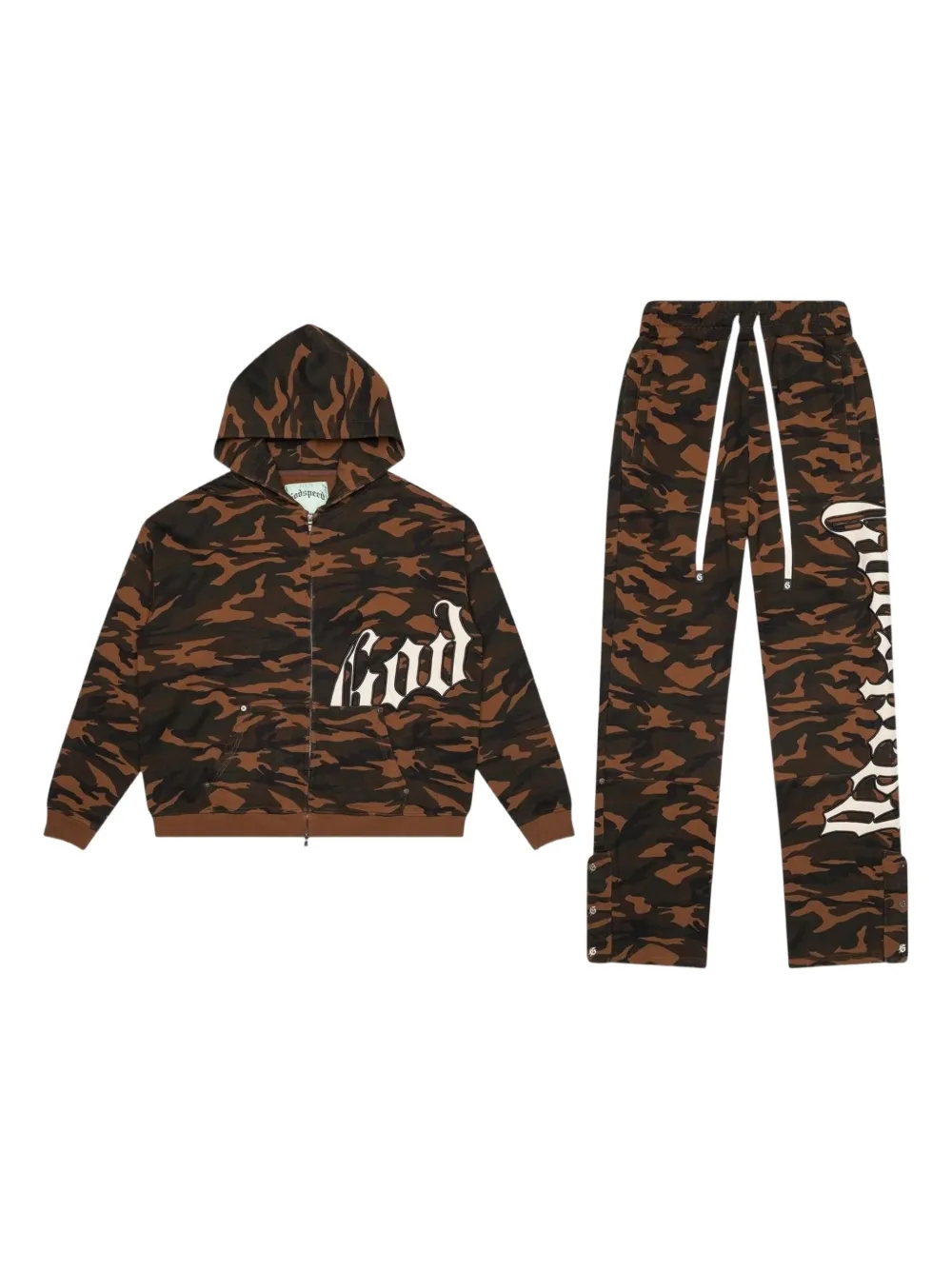 GODSPEED OG logo camo sweatsuit - Marrone