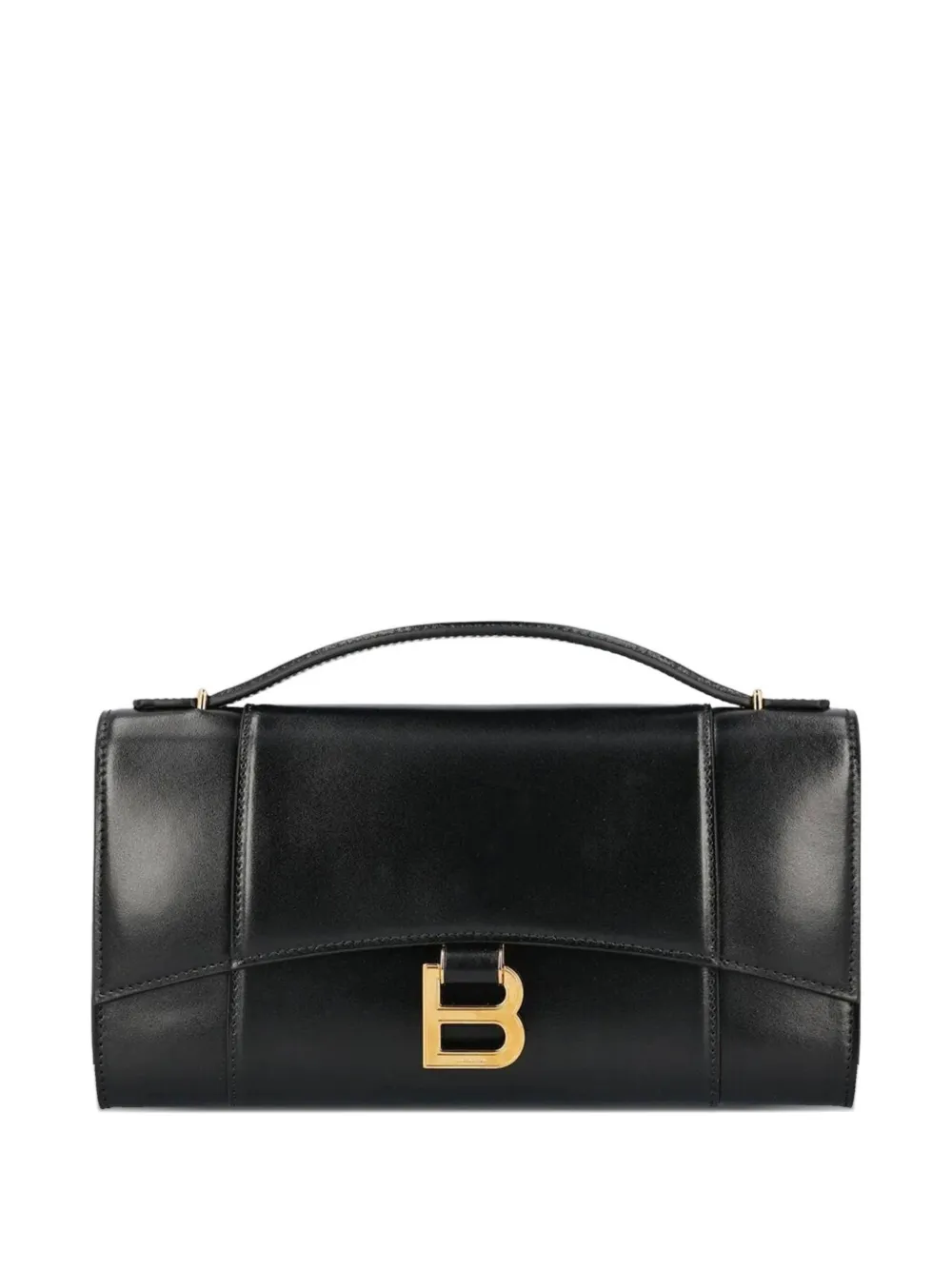 Balenciaga Hourglass leather handle pochette - Schwarz