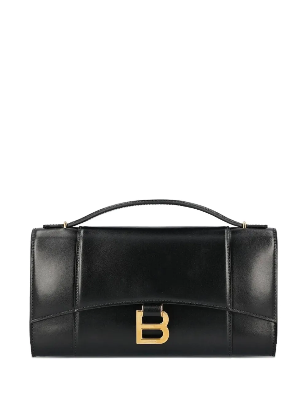 Balenciaga Hourglass leather handle pochette - Zwart