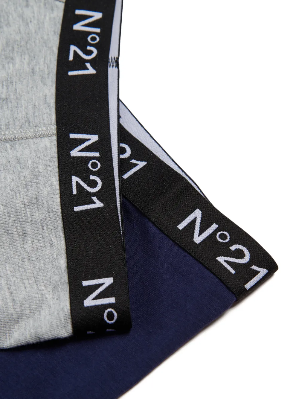  Nº21 Kids Logo-waistband Boxers (set Of Two) - Grey 