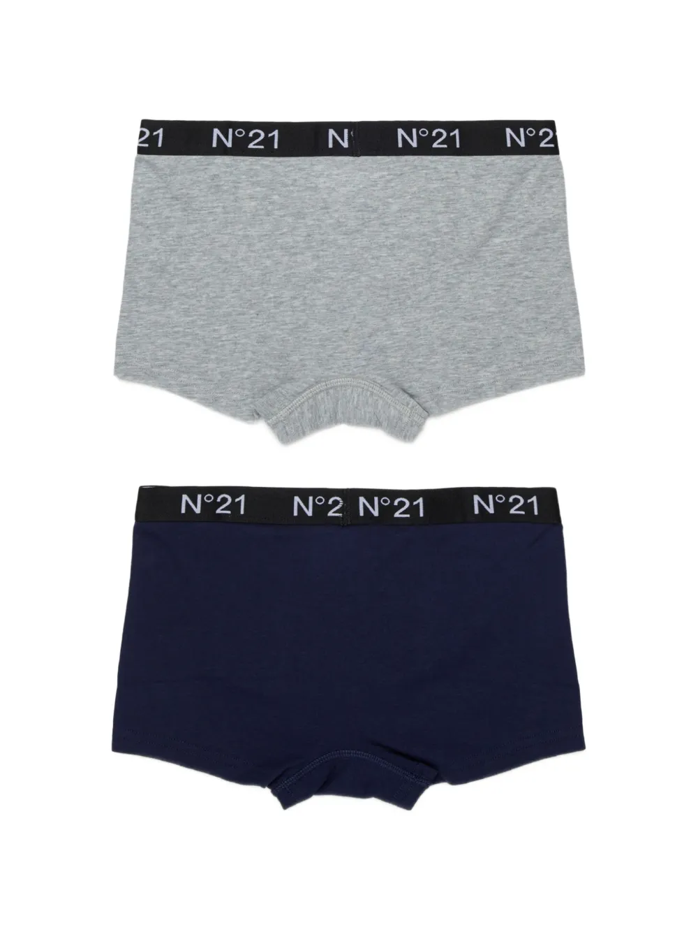  Nº21 Kids Logo-waistband Boxers (set Of Two) - Grey 