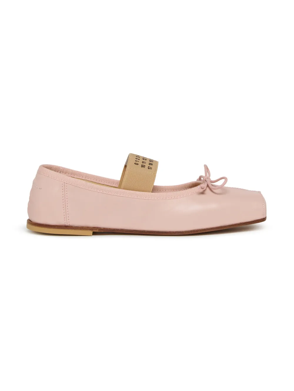 MM6 Maison Margiela Kids logo-elasticated ballet flats - Roze