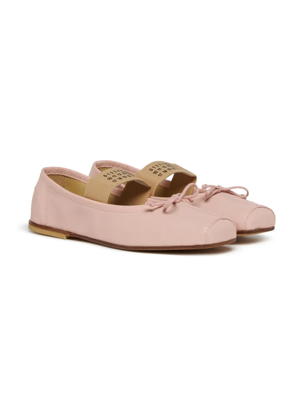 MM6 Maison Margiela Kids logo-elasticated ballet flats - Rosa