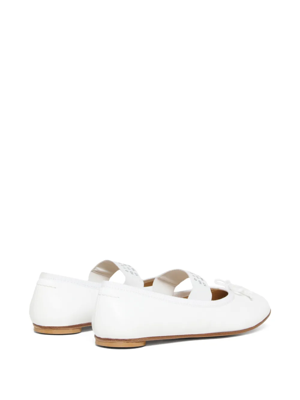 MM6 Maison Margiela Kids Leren ballerina's met strik Wit