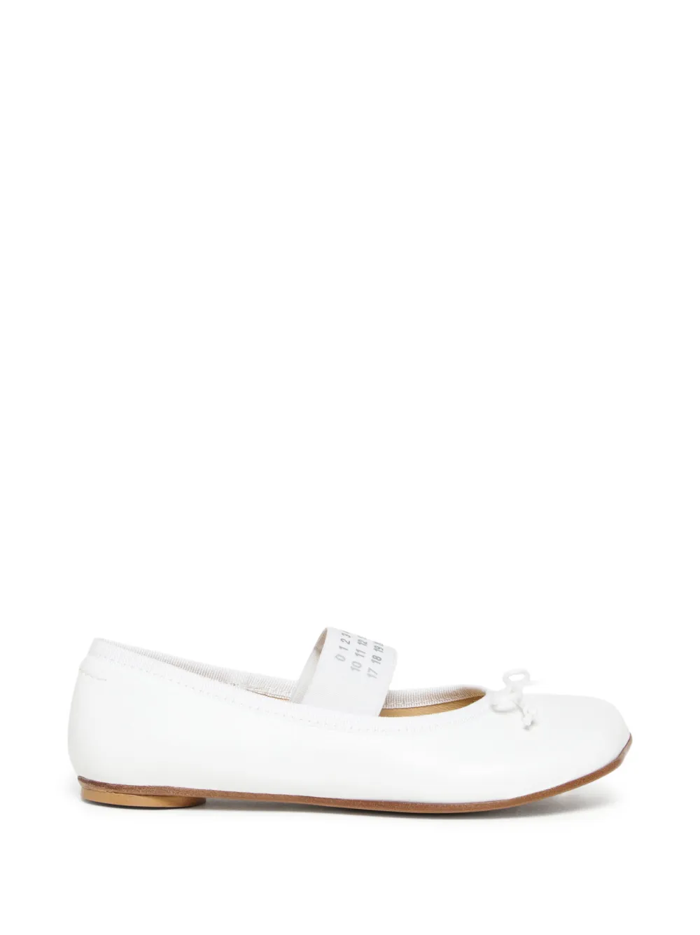 MM6 Maison Margiela Kids Leren ballerina's met strik Wit