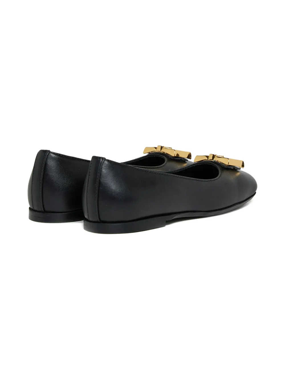 DSQUARED2 KIDS logo-leather ballerina shoes Zwart