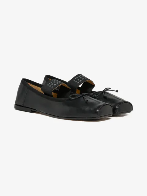 MM6 Maison Margiela Kids bow numeric-logo ballet shoes