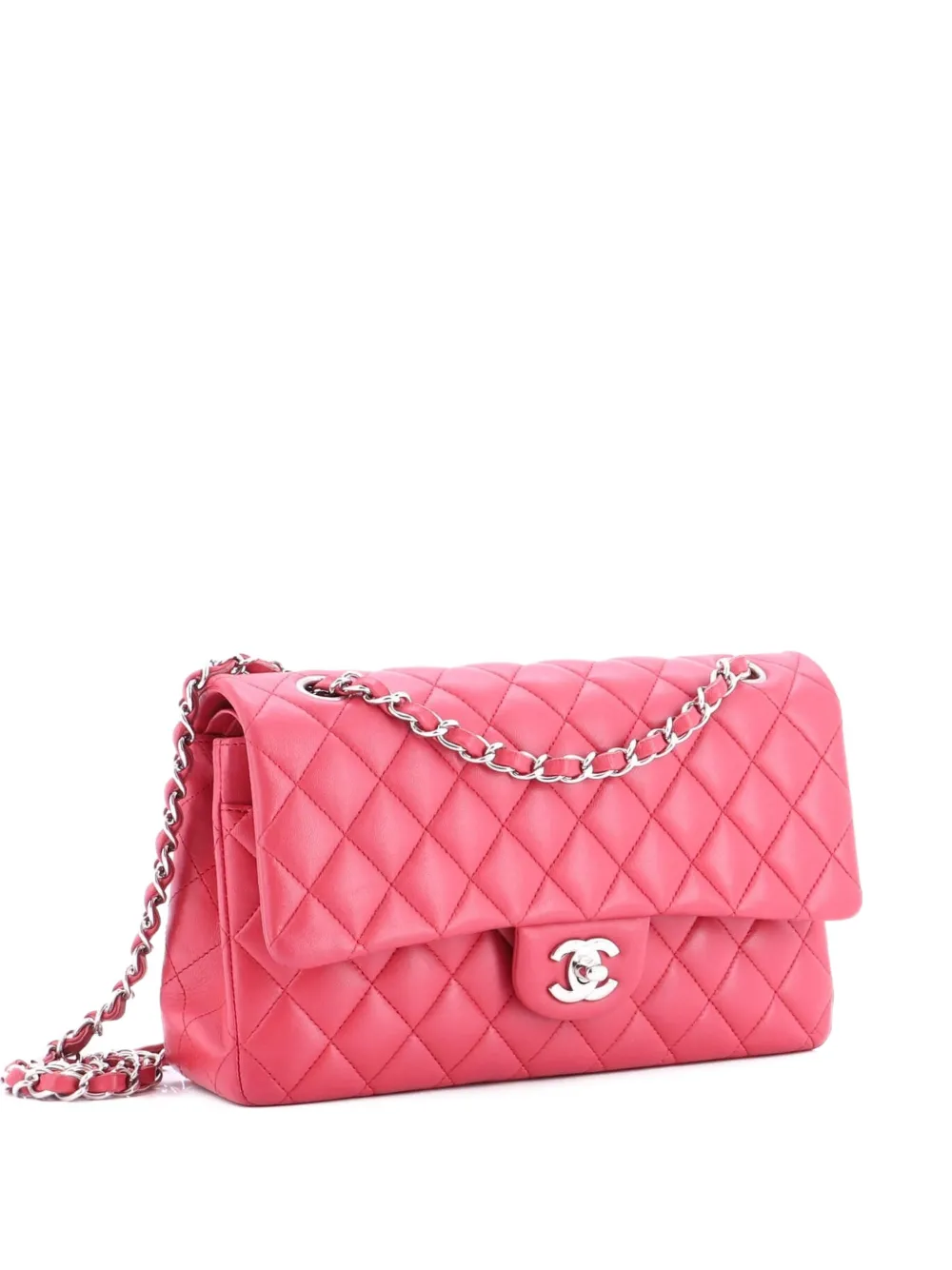 CHANEL Pre-Owned Borsa a spalla Classic Double Flap media in pelle di agnello trapuntata - Rosa
