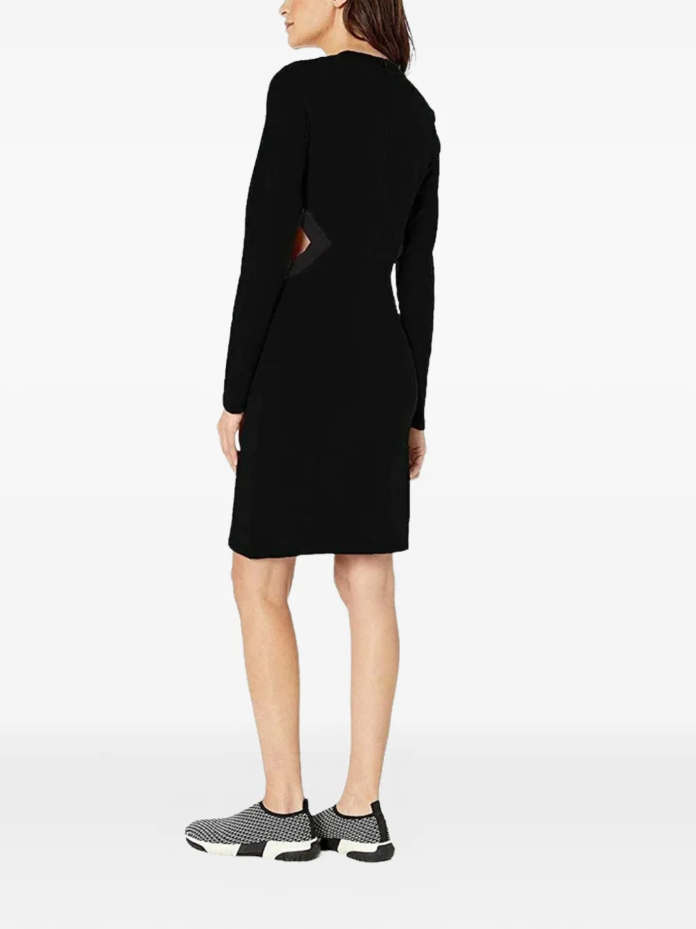 PUMA Midi-jurk met lange mouwen en logoprint Zwart