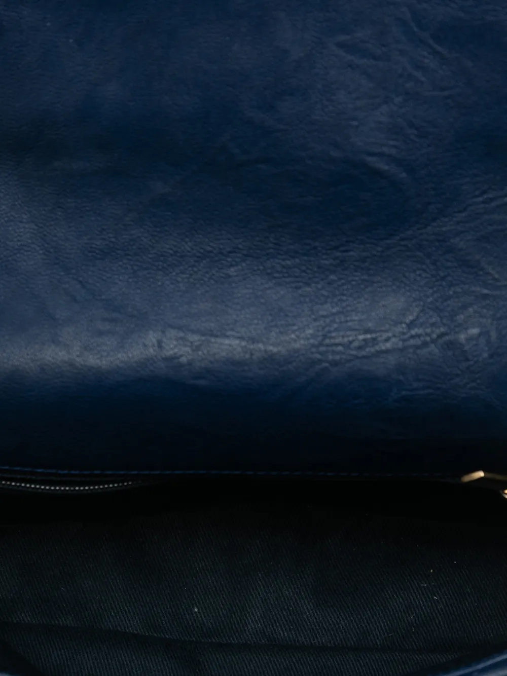 Pre-owned Chanel 2015-2016 Small Chevron Wrinkled Calfskin Medallion Charm Surpique Flap Shoulder Bag In Blue