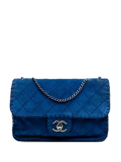 CHANEL Pre-Owned 2012-2013 Medium Quilted Suede Whipstitch Single Flap shoulder bag