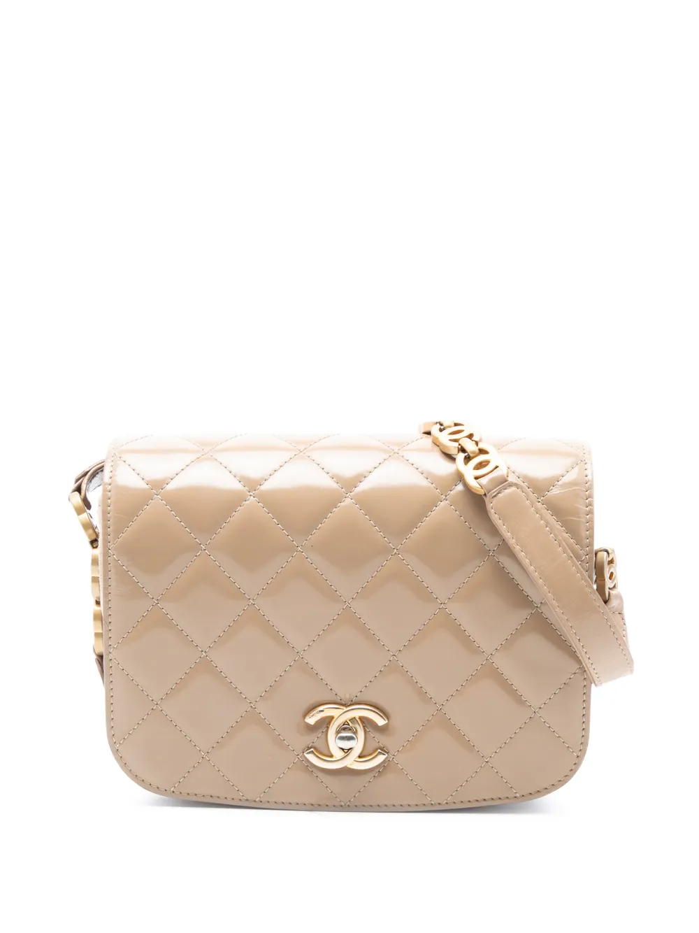CHANEL Pre-Owned 2021-2025 Mini Shiny Calfskin My Sweet CC Flap crossbody bag - Marrone