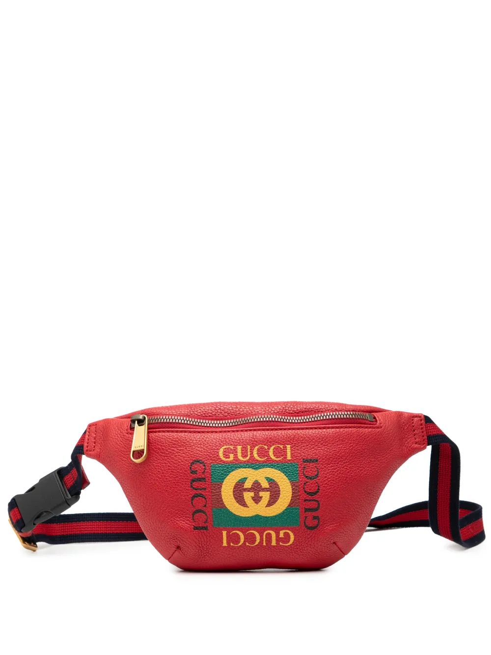 Pre-owned Gucci 2000-2015 Small Leather Logo Belt Bag In Red