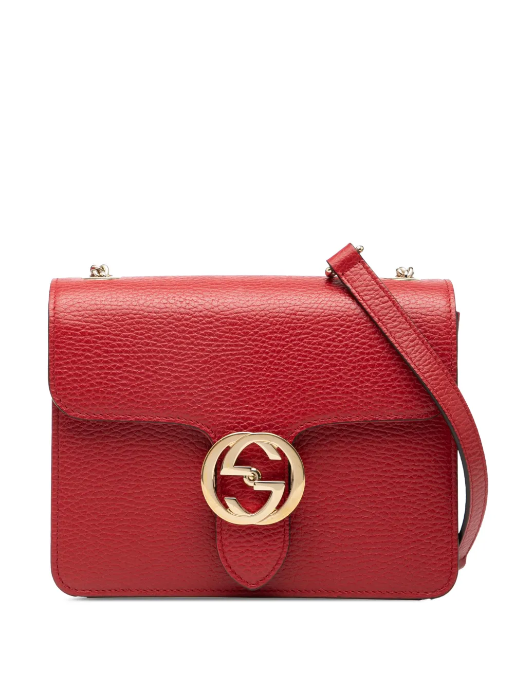 Gucci Pre-Owned 2016-2025 Small Dollar Calfskin Interlocking G crossbody bag - Rosso