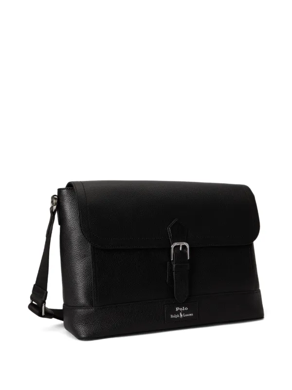 Polo Ralph Lauren logo-detail Buckle Messenger Bag | Black Polo Ralph Lauren logo-detail Buckle Messenger Bag | Black