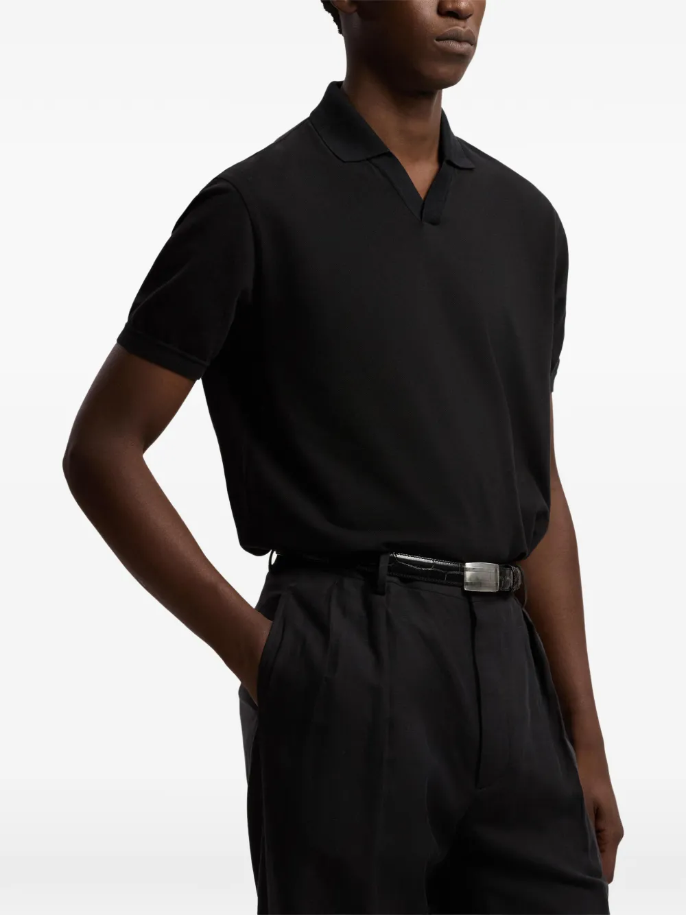 Ralph Lauren Purple Label T-shirt met V-hals Zwart
