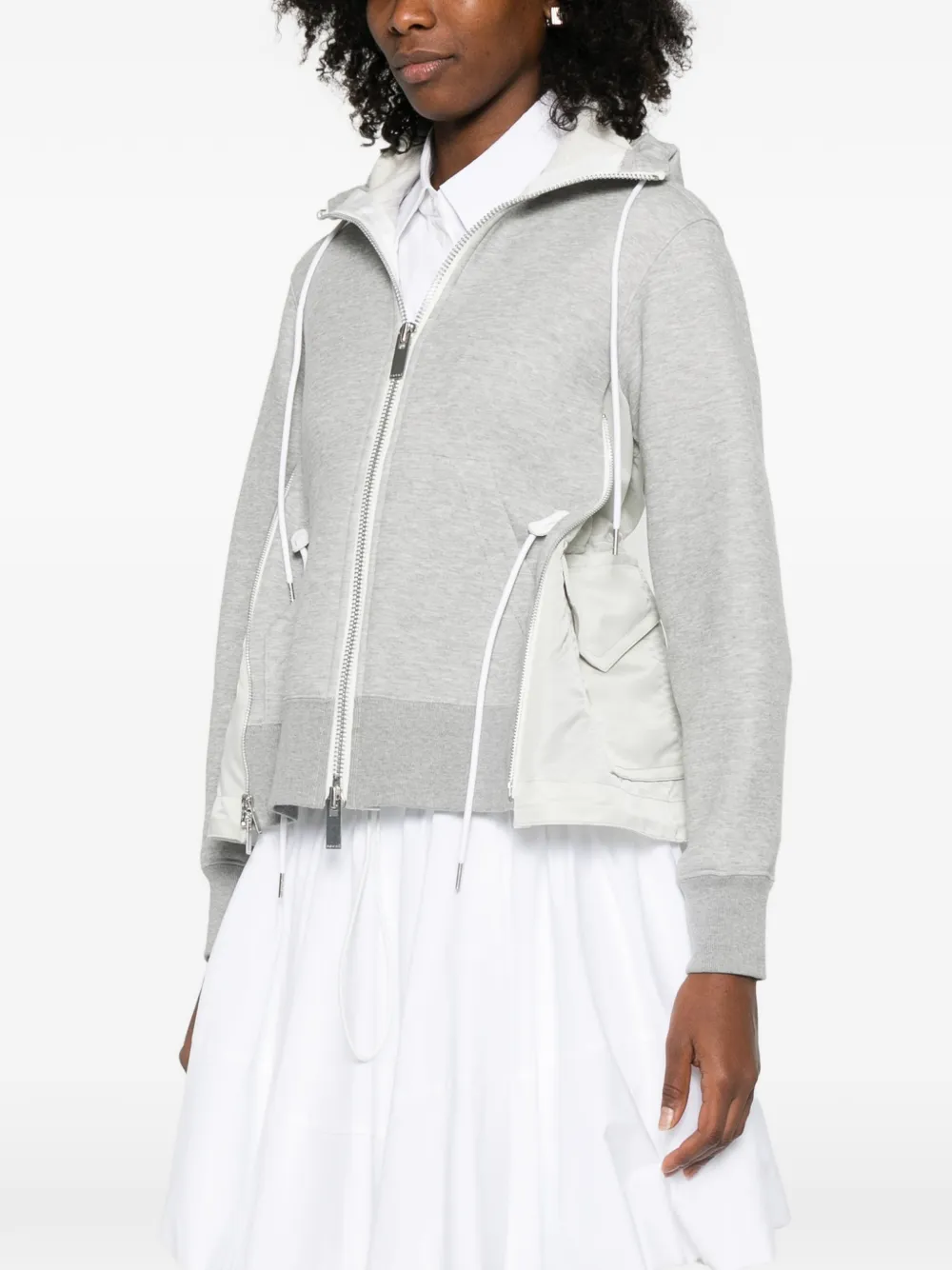 sacai Hoodie met vlakken Grijs