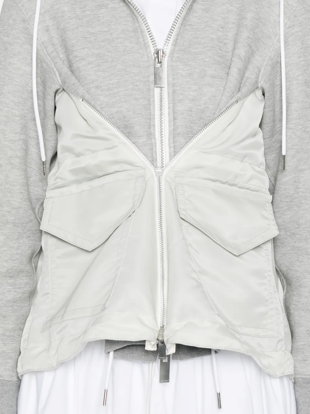 sacai Hoodie met vlakken Grijs