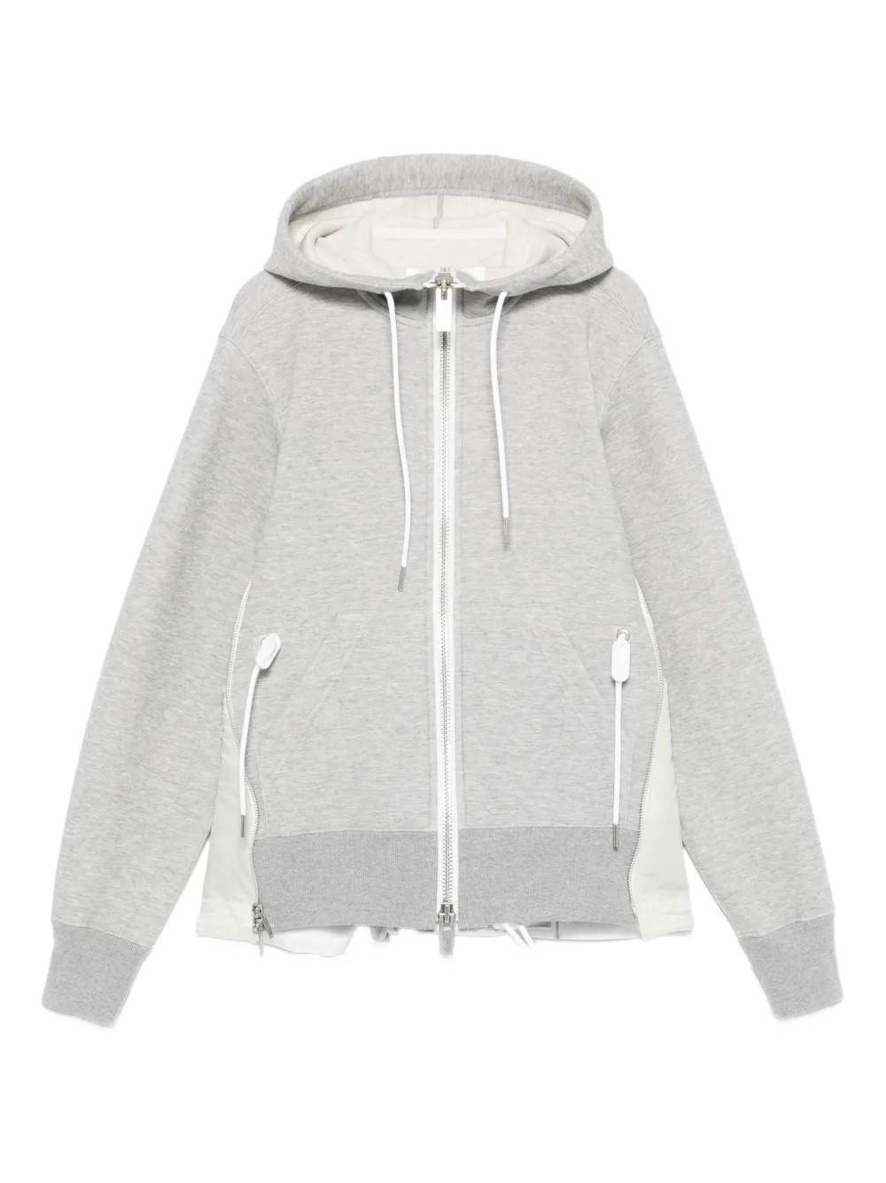 sacai panelled hoodie - Grey