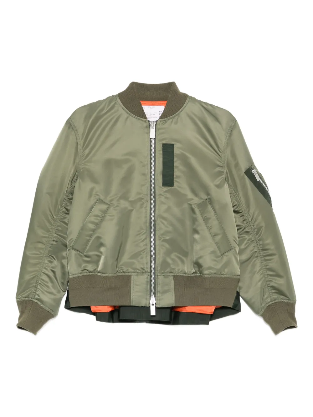 sacai zip pocket bomber jacket - Verde