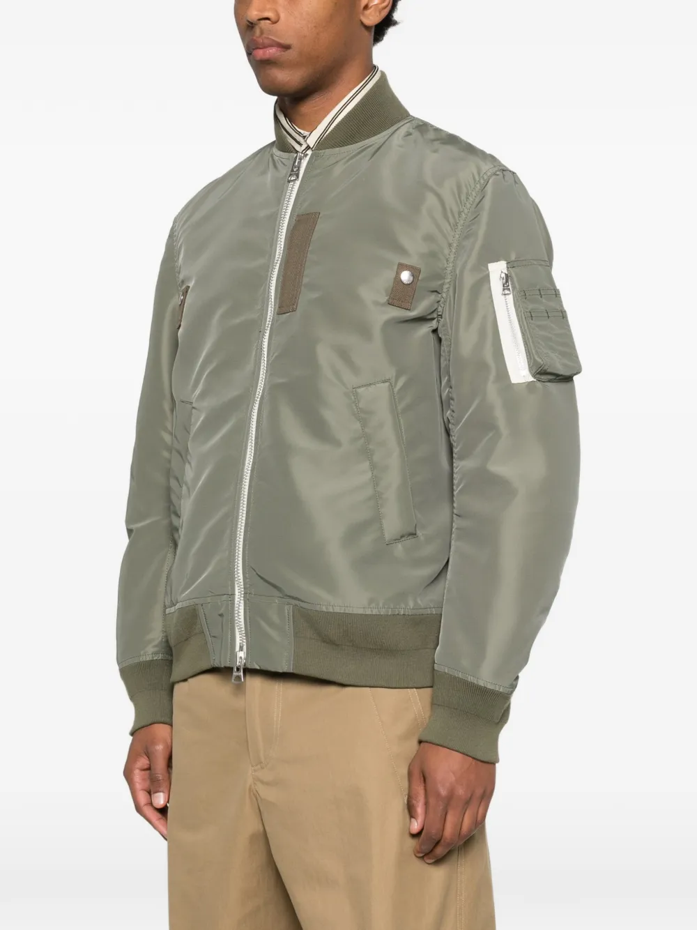 sacai Bomberjack met rits Groen