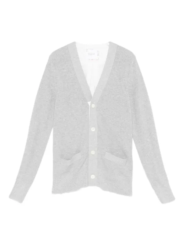 sacai シャツパネル カーディガン Sacai パネル カーディガン | グレー | FARFETCH JP