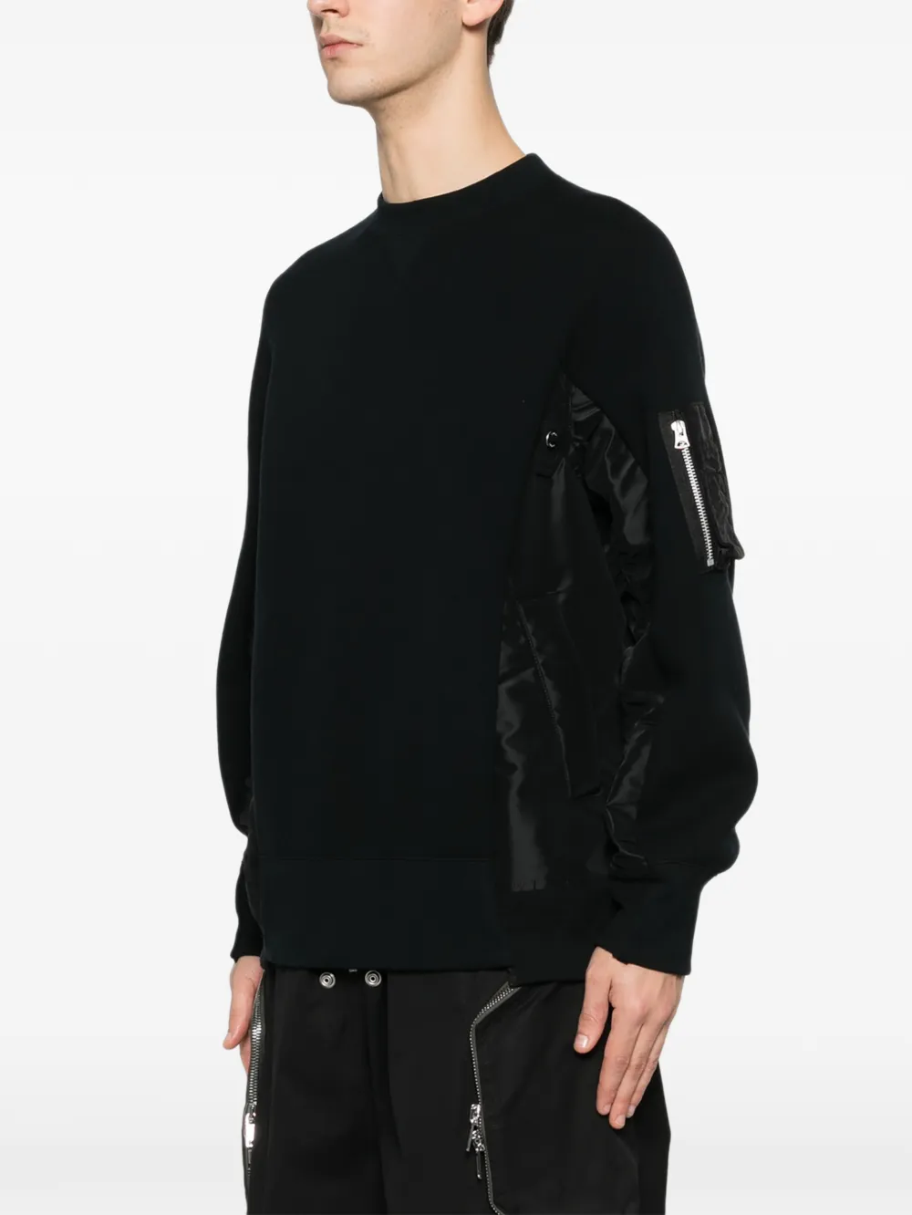 sacai Sweater met zak Zwart