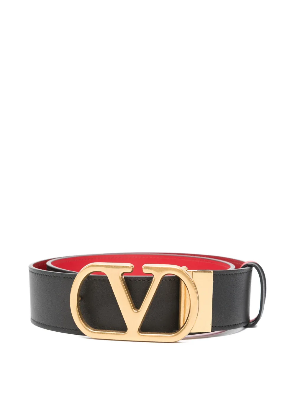 Valentino Garavani logo-buckle leather belt - Schwarz