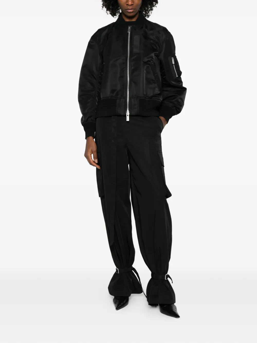 Sacai プリーツトリム ジャケット | ブラック | FARFETCH JP
