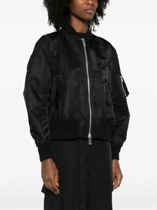 sacai サイズ1 プリーツスーチングジャケット Sacai プリーツトリム ジャケット | ブラック | FARFETCH JP