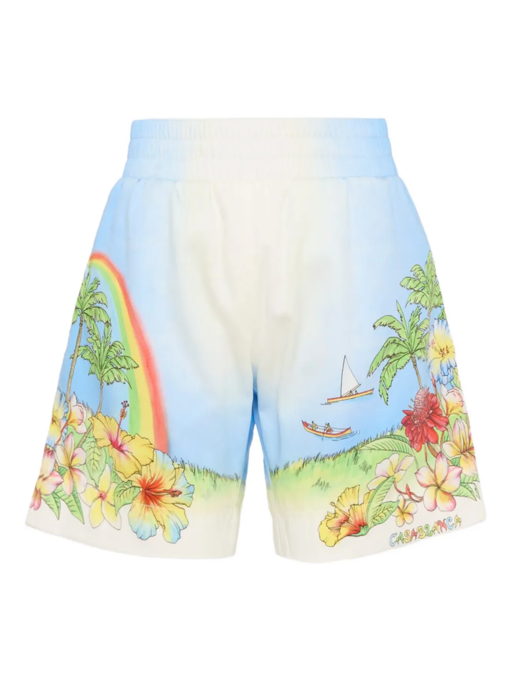 CASABLANCA KIDS elastic-waist shorts - Blu
