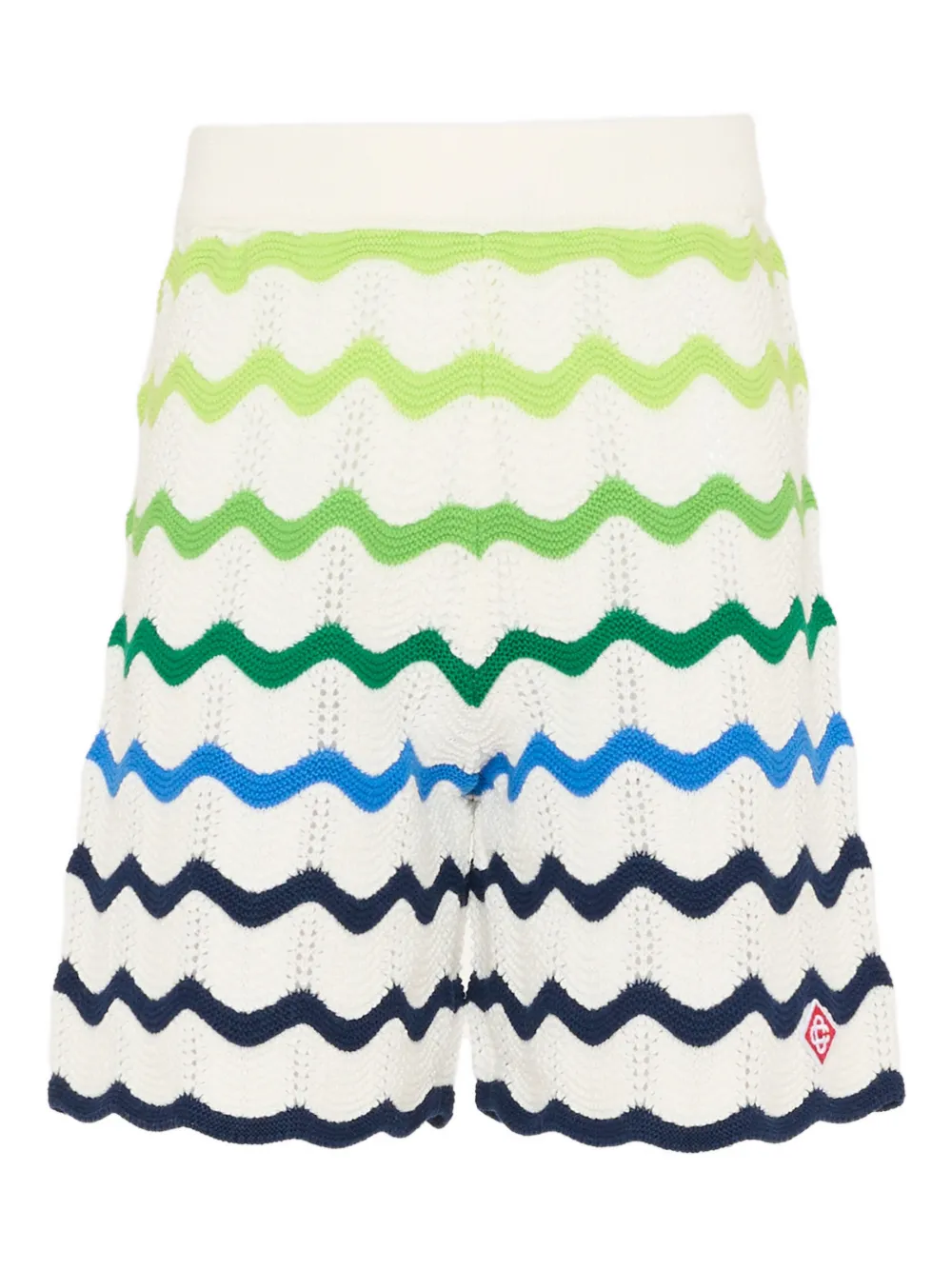 CASABLANCA KIDS wave-pattern shorts - White