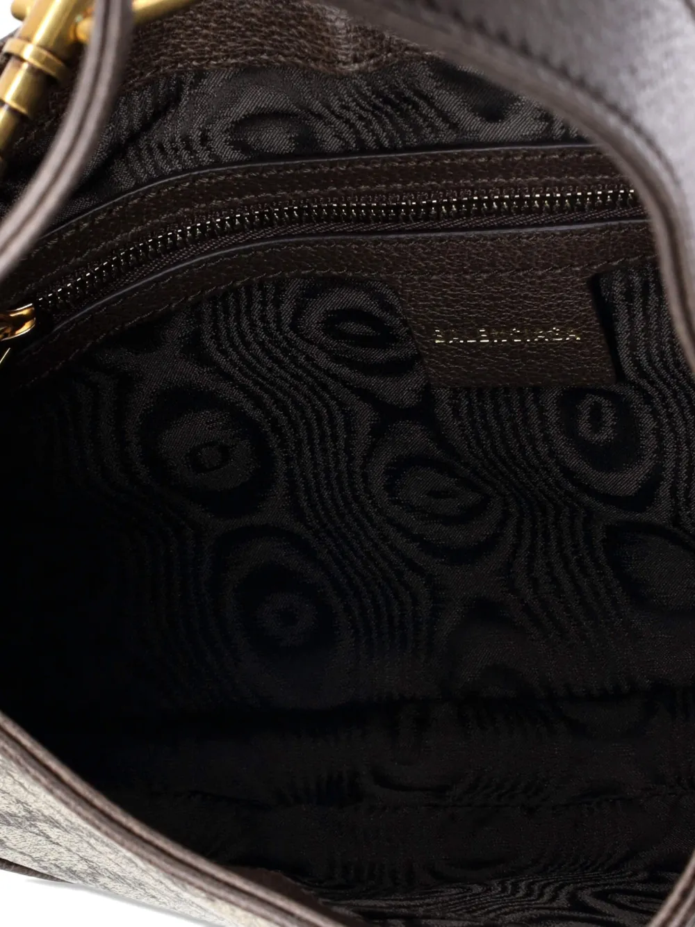 Pre-owned Balenciaga X Gucci The Hacker Project Jackie 1961 Bb Coated Canvas Small Hobo Bag In Brown