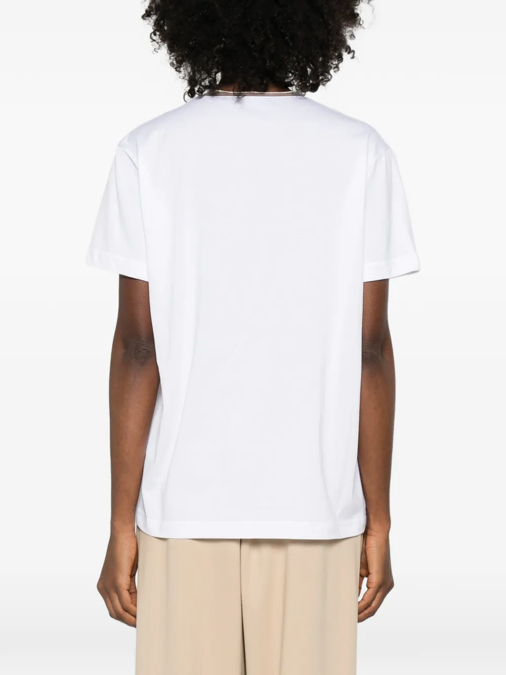 Fabiana Filippi T-shirt met V-hals Wit
