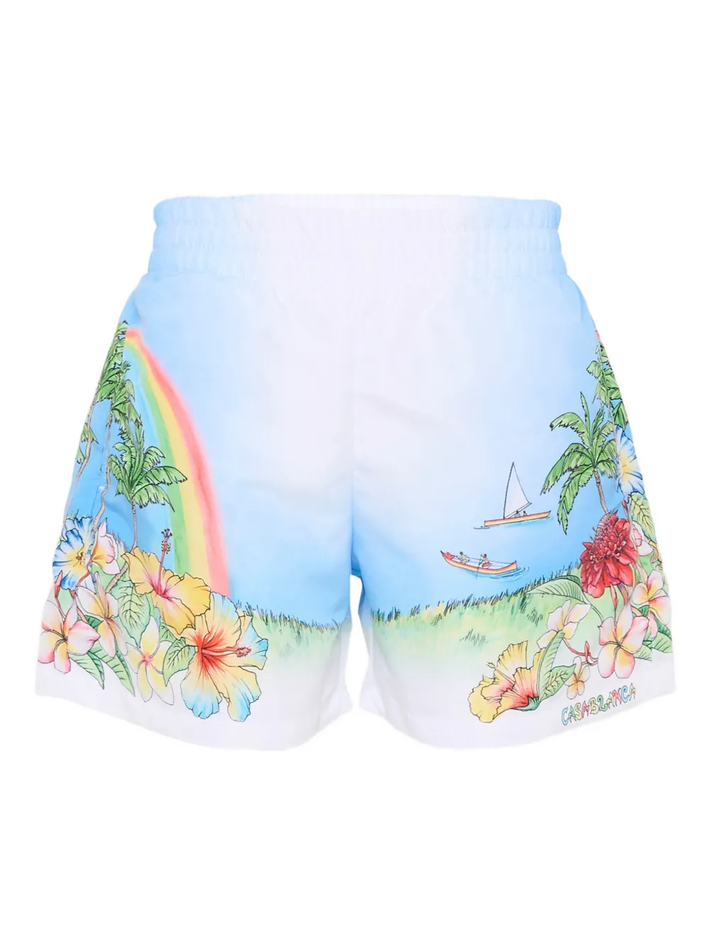 CASABLANCA KIDS floral-print swim shorts - Blu