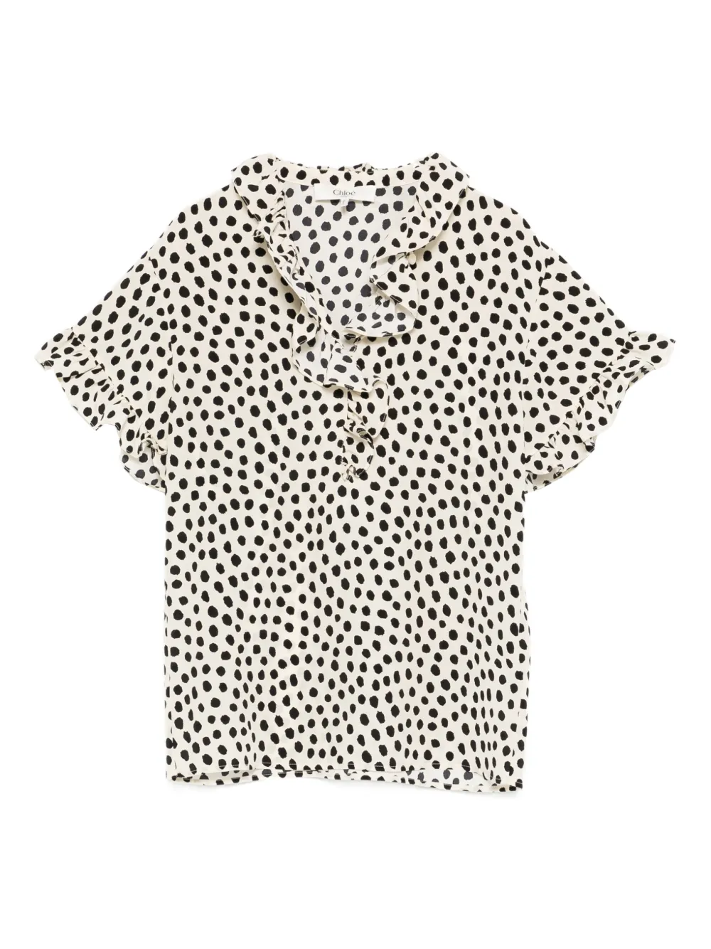 Chloé ruffled polka-dot blouse - Toni neutri