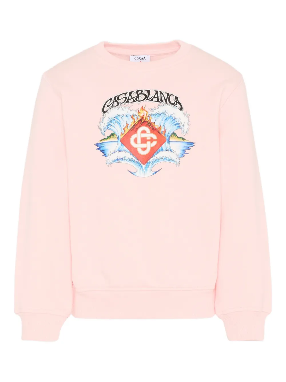 CASABLANCA KIDS graphic-print crew-neck sweatshirt - Rosa