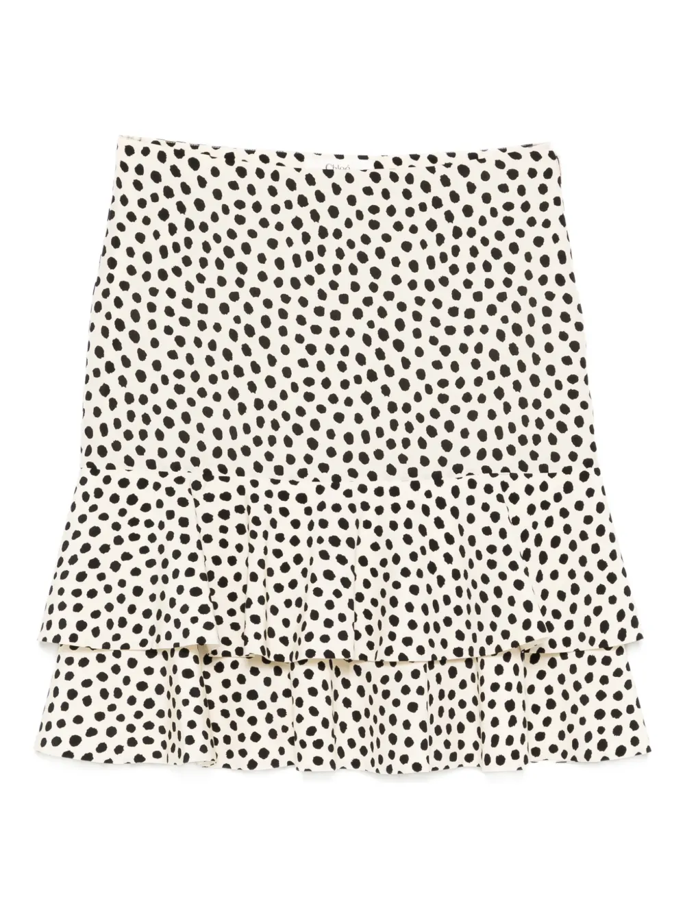 Chloé polka-dot ruffled mini skirt - Toni neutri