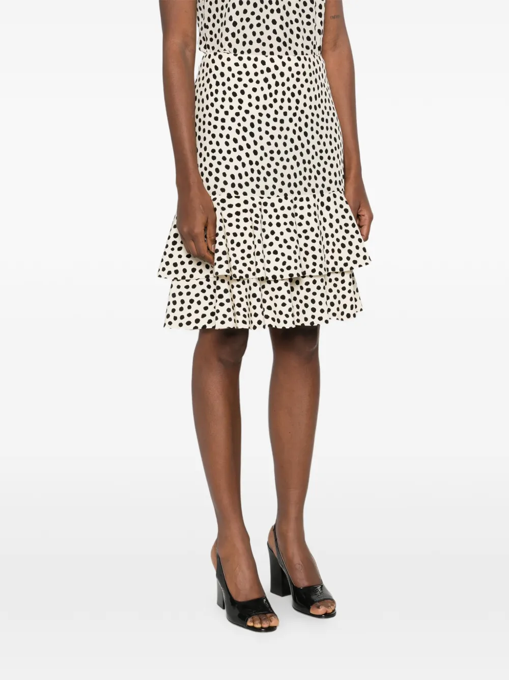  Chloé Polka-dot Ruffled Mini Skirt - Neutrals 