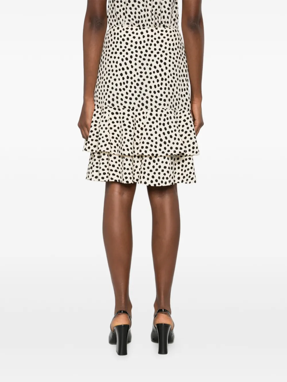 Chloé Mini-rok met stippen en ruches Beige
