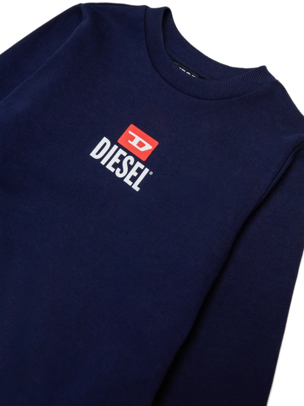 Diesel Kids Sweater met logo Blauw