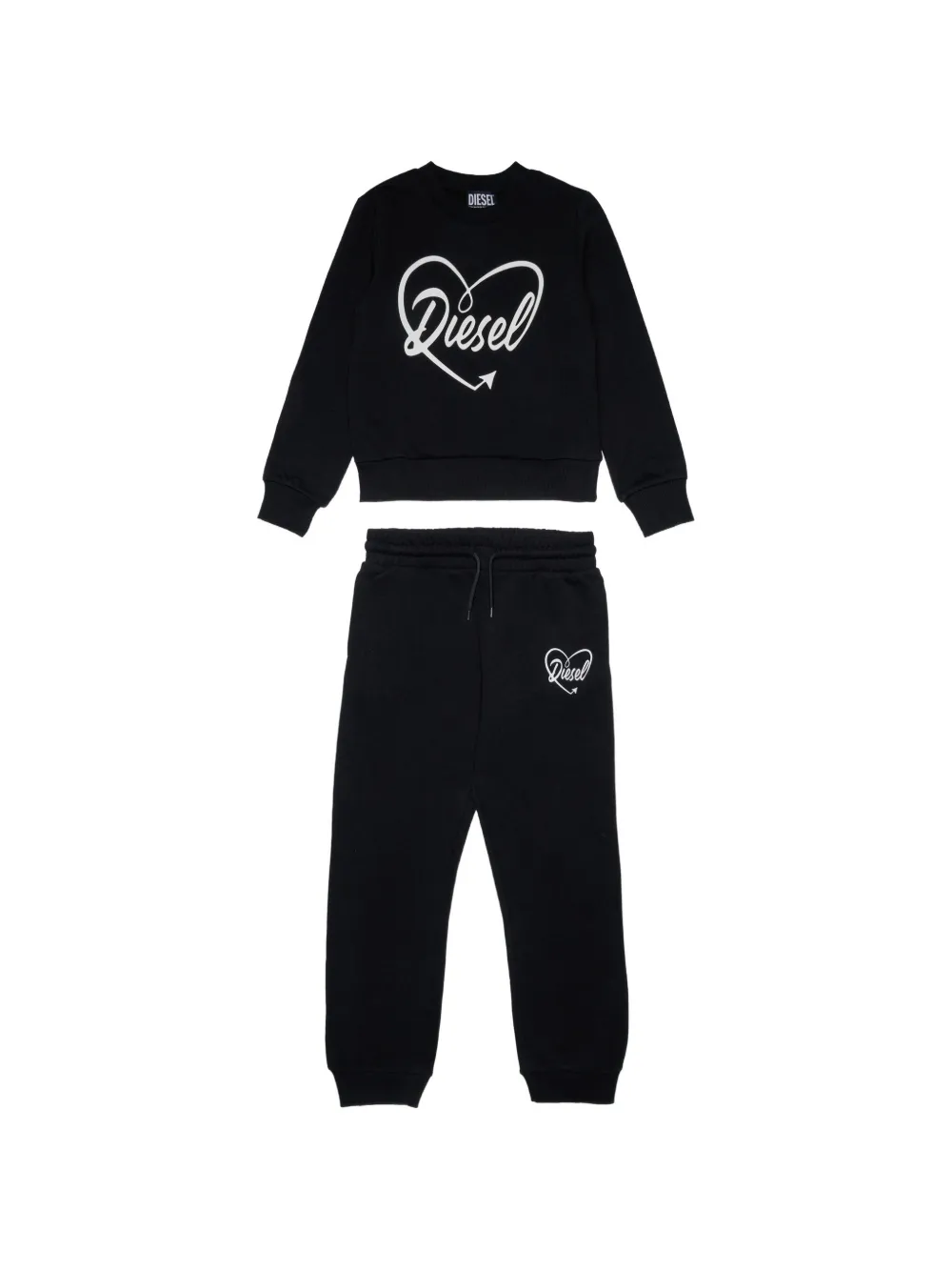 Diesel Kids Tuta sportiva Jisheaop con logo - Nero