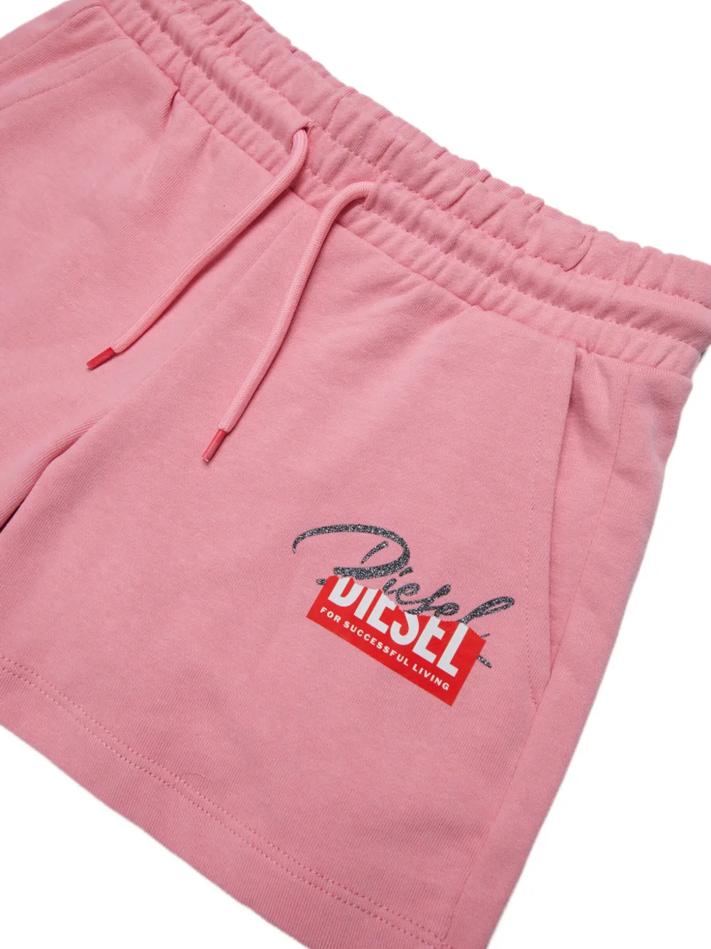 Diesel Kids T-shirt en shorts met logoprint Roze