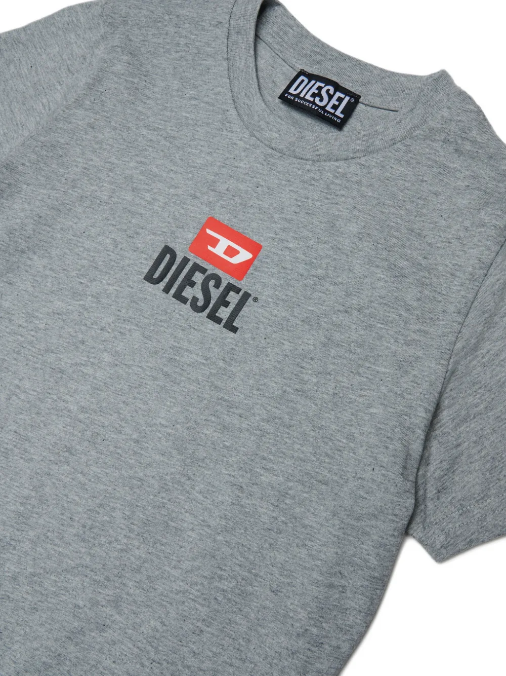Diesel Kids T-shirt en shorts met logoprint Grijs