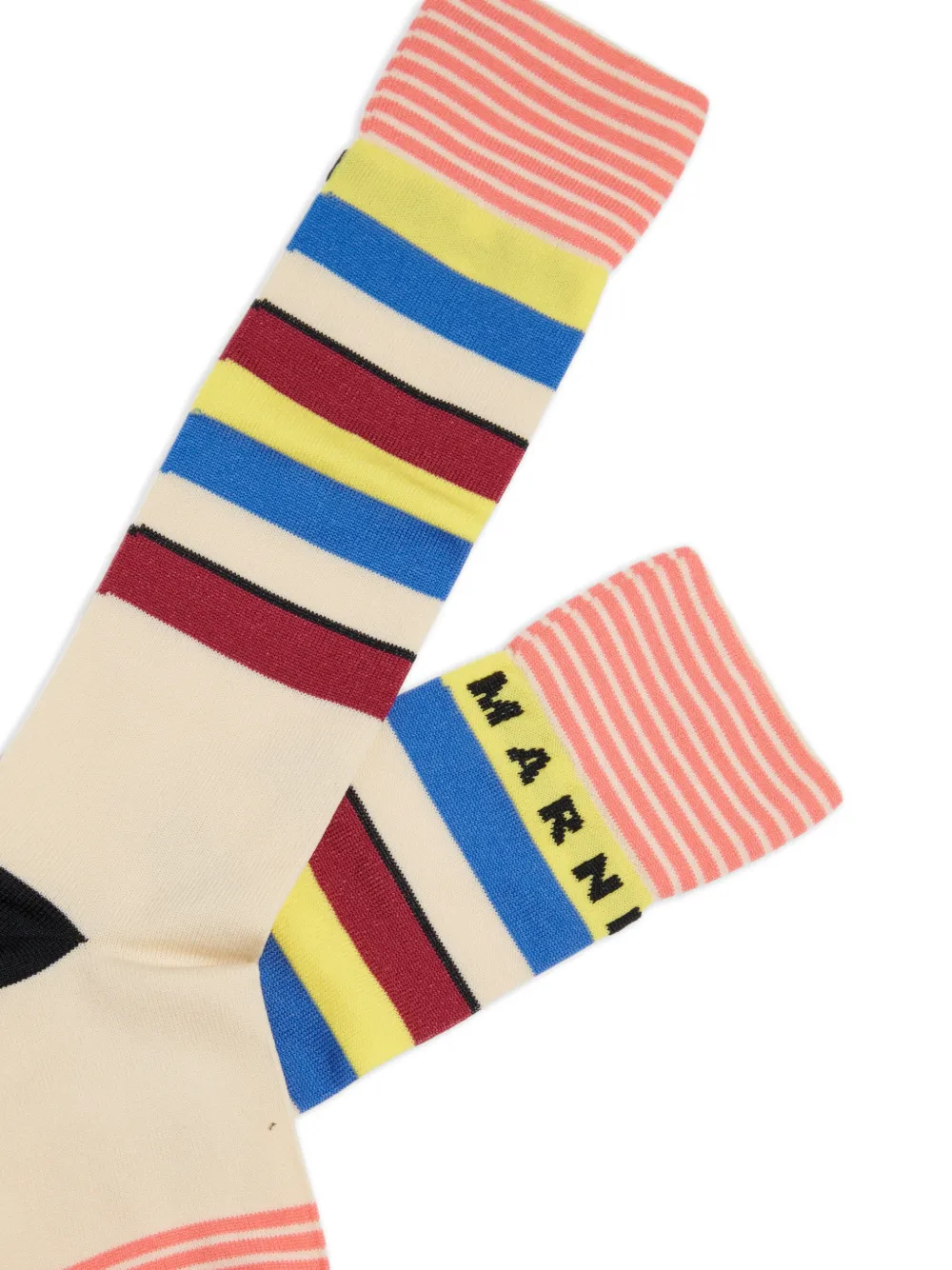  Marni Kids Logo Striped Socks - Neutrals 
