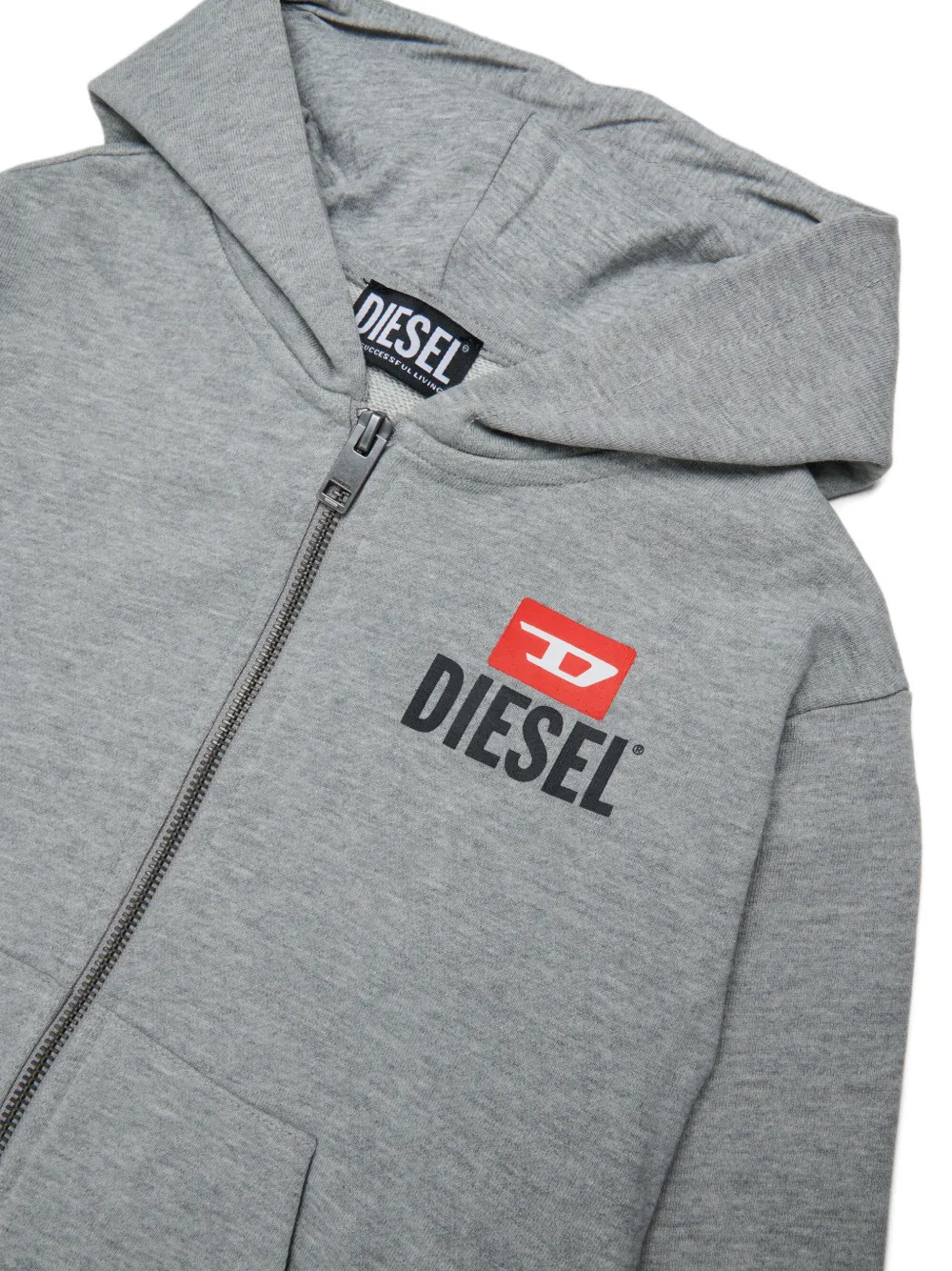 Diesel Kids Hoodie met logoprint Grijs