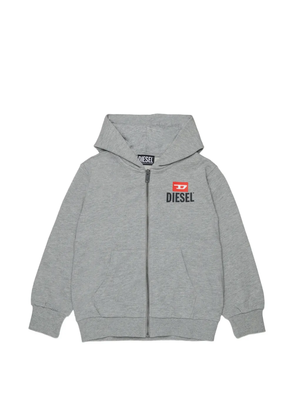 Diesel Kids Felpa con cappuccio e logo - Grigio