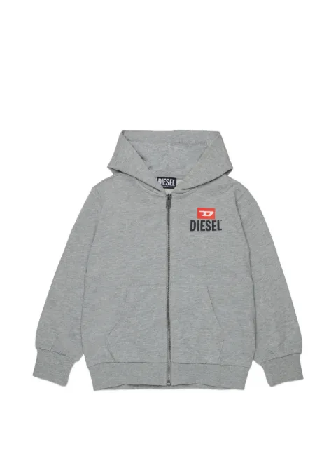 Diesel Kids logo-print zip hoodie